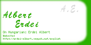 albert erdei business card